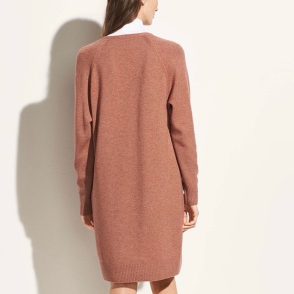 Vince Vince V Neck Cashmere Wool Sweater Dress - Picture 4 of 14